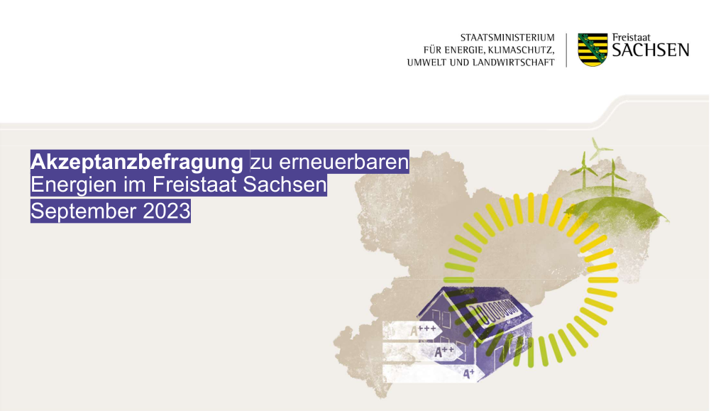 Akzeptanzbefragung zu erneuerbaren Energien im Freistaat Sachsen (2023), Titelblatt der Ergebnispräsentation