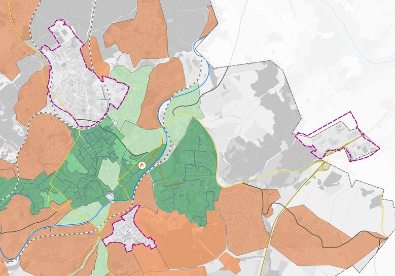 Ausschnitt des Wärmeplans der Stadt Plauen