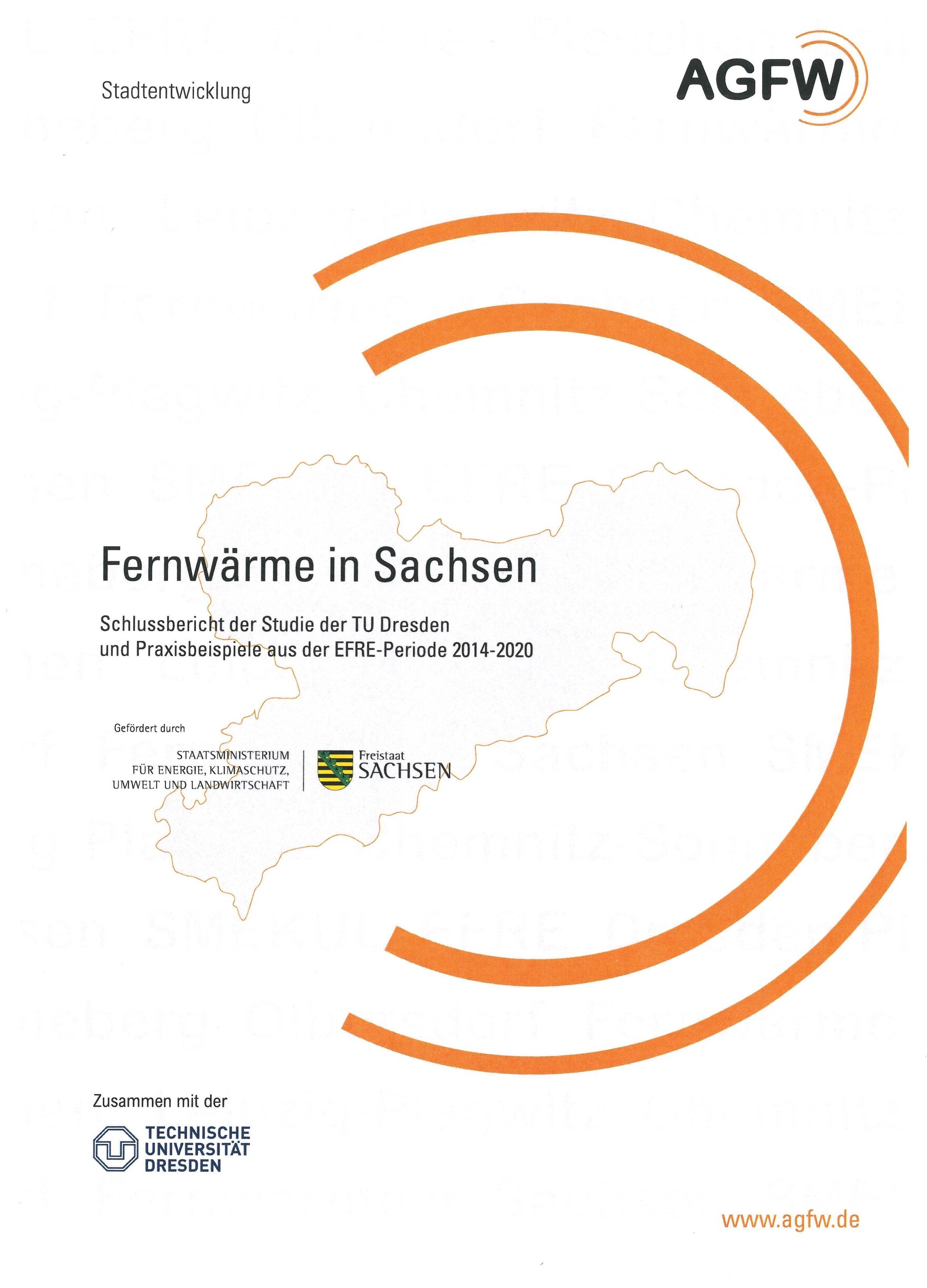 Das Bild zeigt die Titelseite der Studie »Fernwärme in Sachsen«